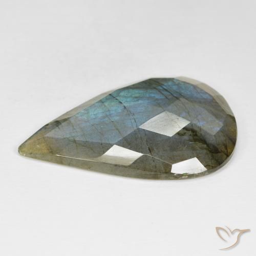 Labradorite Multicolore naturale da 32.16 ct, Forma a pera, Opaco