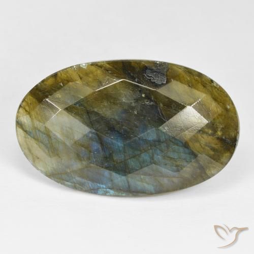 28.03ct Naturale Multicolore Labradorite, Ovale, Opaco