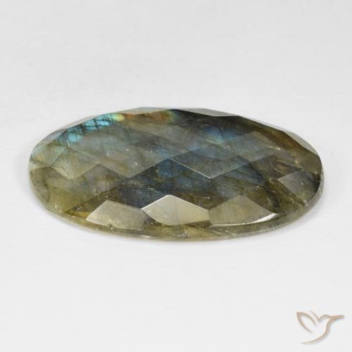 Labradorite Multicolore naturale da 28.03 ct, Ovale, Opaco