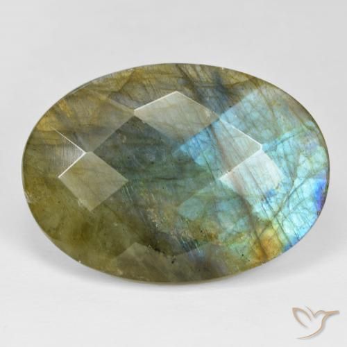 36.40ct Naturale Multicolore Labradorite, Ovale, Opaco