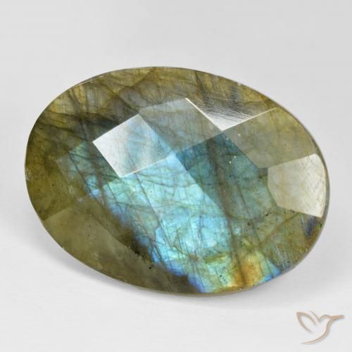 Labradorite Multicolore naturale da 36.40 ct, Ovale, Opaco