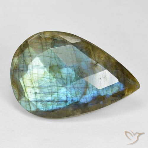 Labradorite Multicolore naturale da 22.68 ct, Forma a pera, Opaco