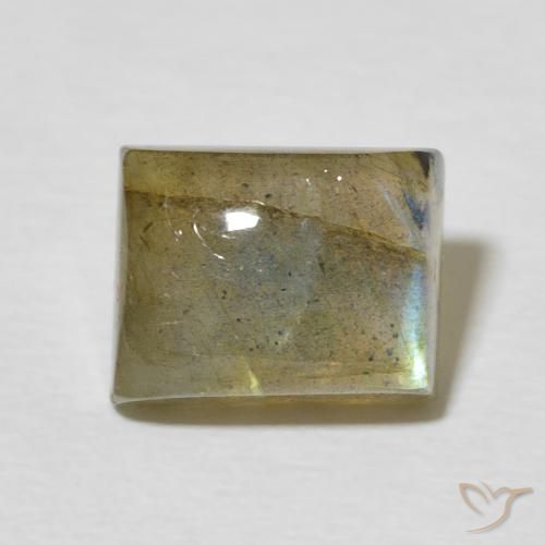 3.25ct Naturale Multicolore Labradorite, Taglio a baguette, Traslucido