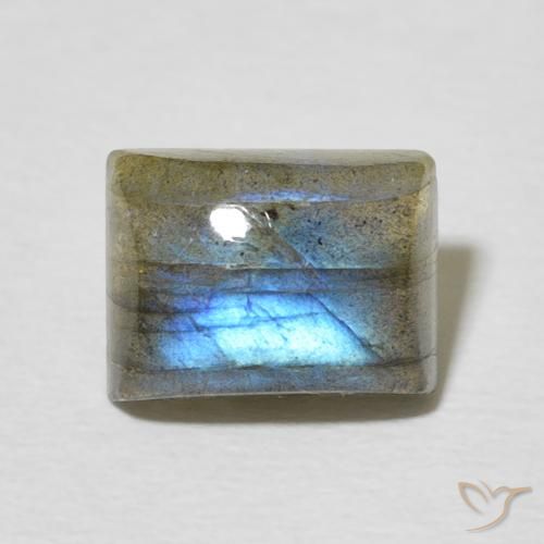 2.77ct Naturale Multicolore Labradorite, Taglio a baguette, Traslucido