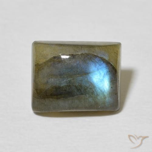 2.40ct Naturale Multicolore Labradorite, Taglio a baguette, Traslucido