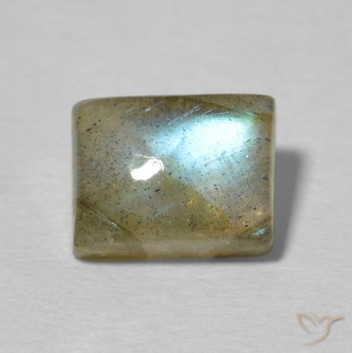2.85ct Naturale Multicolore Labradorite, Taglio a baguette, Traslucido