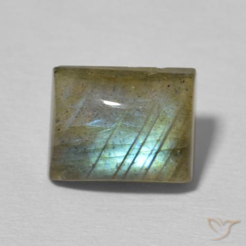 2.87ct Naturale Multicolore Labradorite, Taglio a baguette, Traslucido