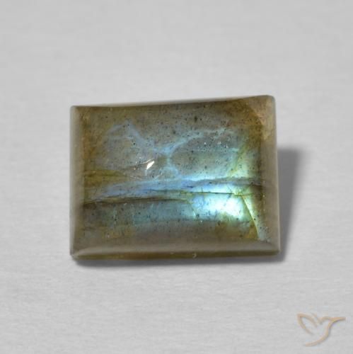 3.02ct Naturale Multicolore Labradorite, Taglio a baguette, Traslucido