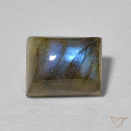 3.03ct Naturale Multicolore Labradorite, Taglio a baguette, Traslucido