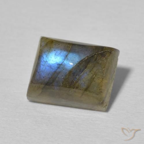 Labradorite Multicolore naturale da 3.03 ct, Taglio a baguette, Traslucido