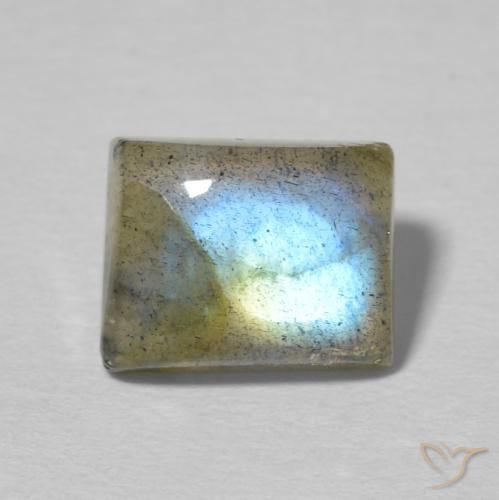 2.90ct Naturale Multicolore Labradorite, Taglio a baguette, Traslucido