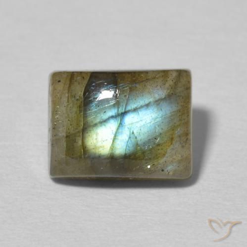 2.95ct Naturale Multicolore Labradorite, Taglio a baguette, Traslucido