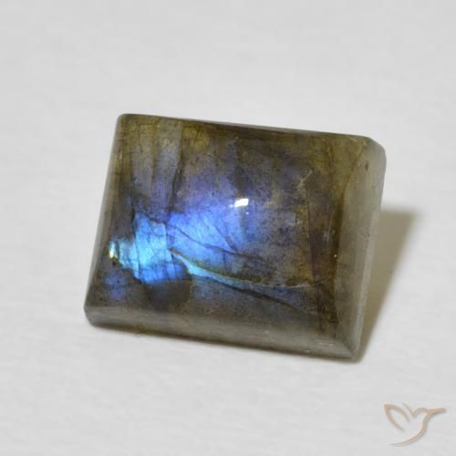Labradorite Multicolore naturale da 3.13 ct, Taglio a baguette, Traslucido