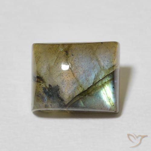 3.20ct Naturale Multicolore Labradorite, Taglio a baguette, Traslucido