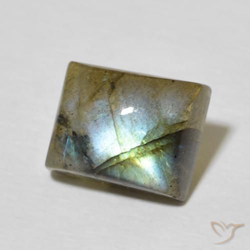 Labradorite Multicolore naturale da 3.20 ct, Taglio a baguette, Traslucido