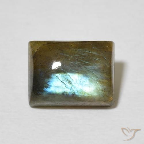 2.88ct Naturale Multicolore Labradorite, Taglio a baguette, Traslucido