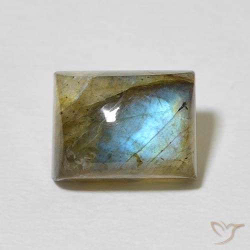 2.72ct Naturale Multicolore Labradorite, Taglio a baguette, Traslucido