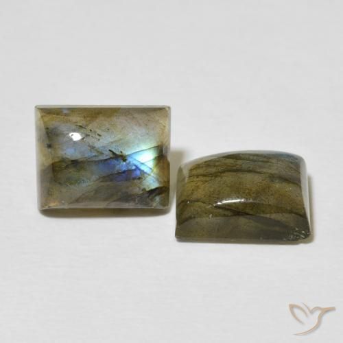 Gemme di Labradorite Multicolore naturale da 5.04 ct, Taglio a baguette, Traslucido