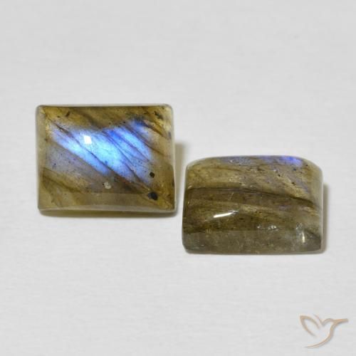 Gemme di Labradorite Multicolore naturale da 5.05 ct, Taglio a baguette, Traslucido