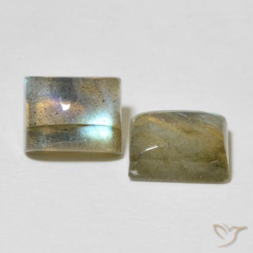 Gemme di Labradorite Multicolore naturale da 5.92 ct, Taglio a baguette, Traslucido