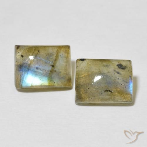 4.35ctw Naturale Multicolore Labradorite, Taglio a baguette, Traslucido