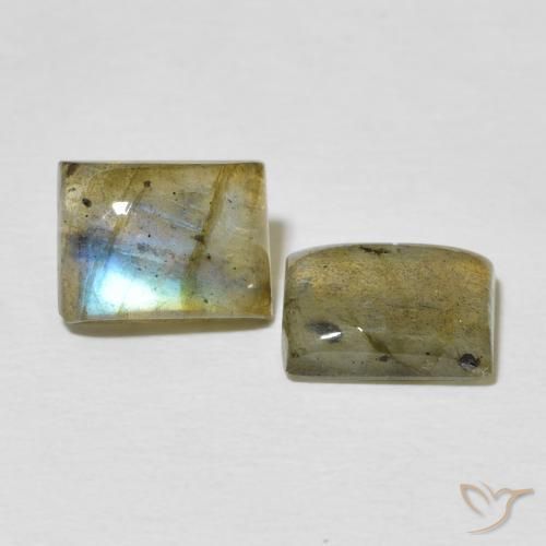 Gemme di Labradorite Multicolore naturale da 4.35 ct, Taglio a baguette, Traslucido