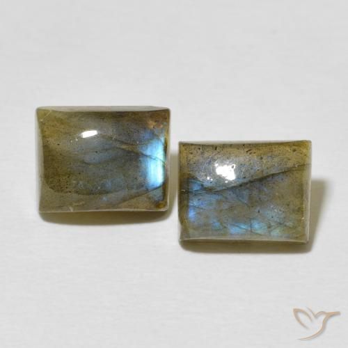 5.65ctw Naturale Multicolore Labradorite, Taglio a baguette, Traslucido