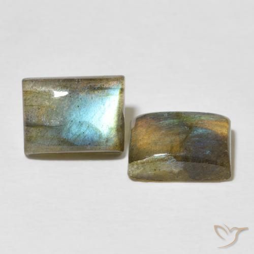 Gemme di Labradorite Multicolore naturale da 4.89 ct, Taglio a baguette, Traslucido