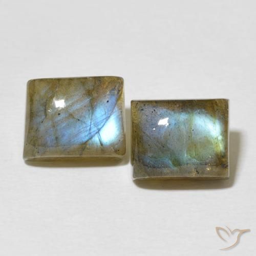 6.93ctw Naturale Multicolore Labradorite, Taglio a baguette, Traslucido