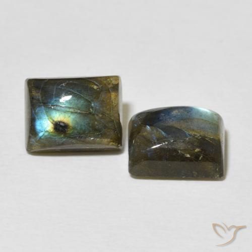 Gemme di Labradorite Multicolore naturale da 5.25 ct, Taglio a baguette, Traslucido