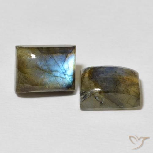Gemme di Labradorite Multicolore naturale da 5.76 ct, Taglio a baguette, Traslucido