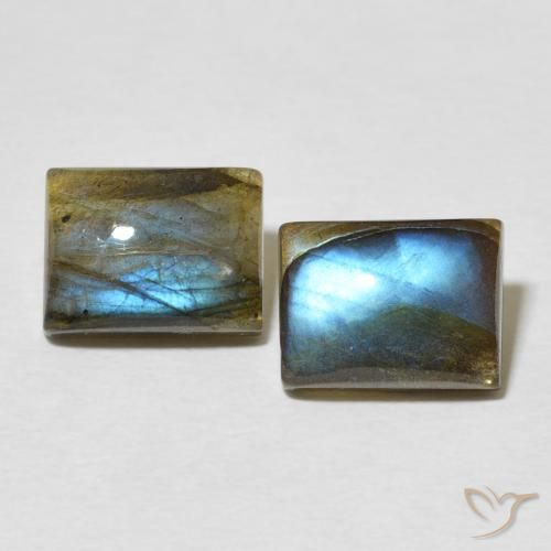 5.31ctw Naturale Multicolore Labradorite, Taglio a baguette, Traslucido