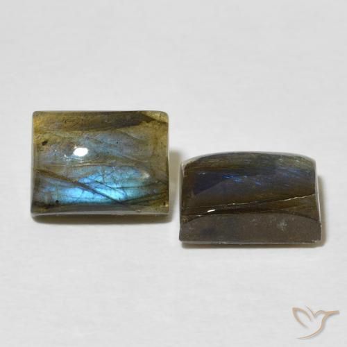 Gemme di Labradorite Multicolore naturale da 5.31 ct, Taglio a baguette, Traslucido