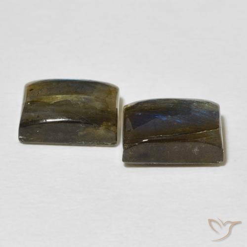 Gemme di Labradorite Multicolore naturale da 5.31 ct, Taglio a baguette, Traslucido