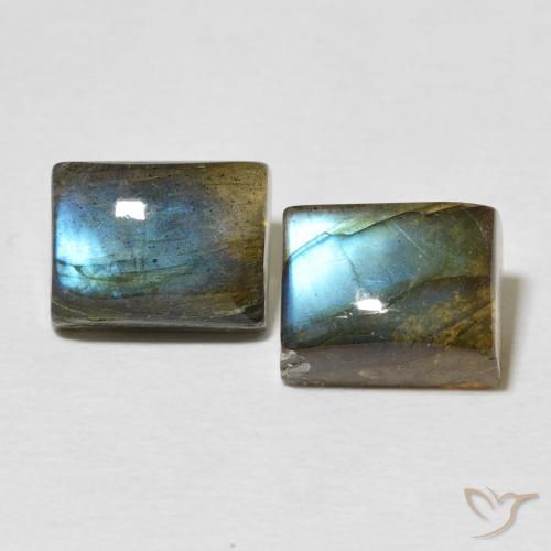 6.67ctw Naturale Multicolore Labradorite, Taglio a baguette, Traslucido