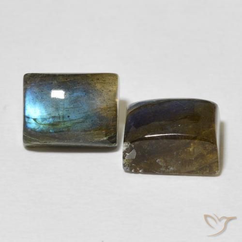 Gemme di Labradorite Multicolore naturale da 6.67 ct, Taglio a baguette, Traslucido