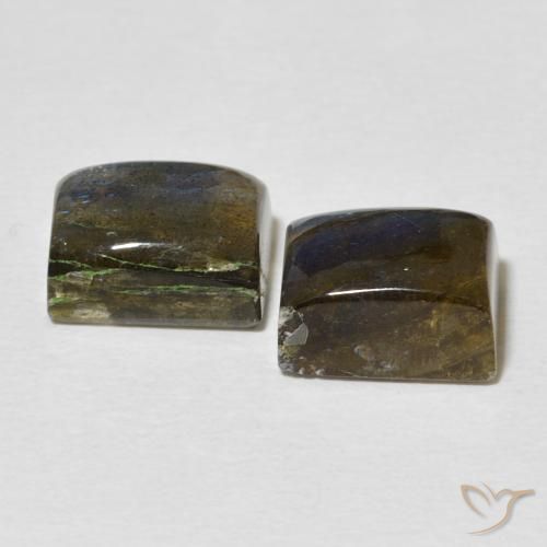 Gemme di Labradorite Multicolore naturale da 6.67 ct, Taglio a baguette, Traslucido