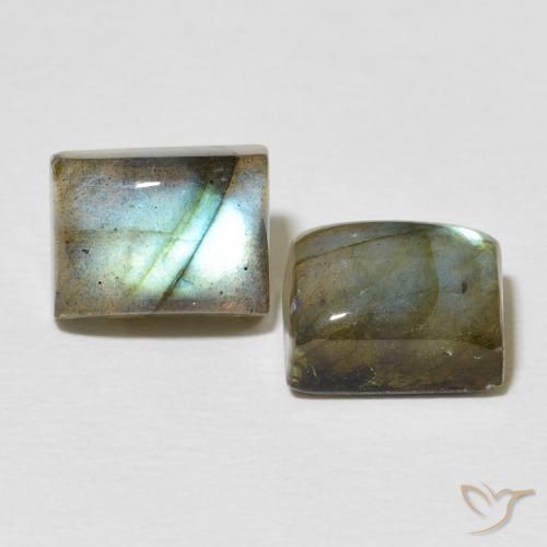 Gemme di Labradorite Multicolore naturale da 6.95 ct, Taglio a baguette, Traslucido