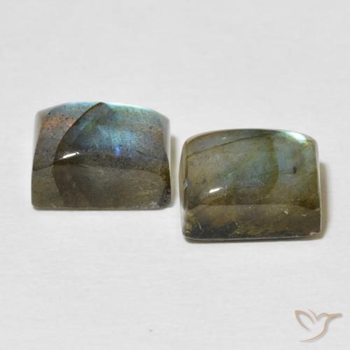 Gemme di Labradorite Multicolore naturale da 6.95 ct, Taglio a baguette, Traslucido