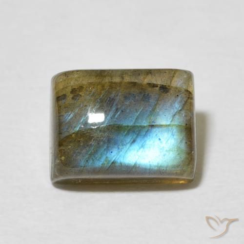 2.92ct Naturale Multicolore Labradorite, Taglio a baguette, Traslucido