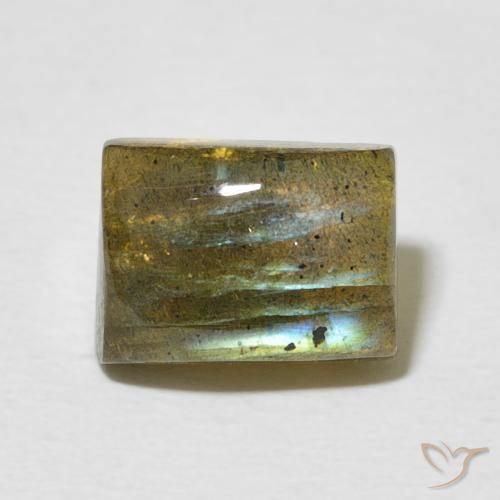 2.87ct Naturale Multicolore Labradorite, Taglio a baguette, Traslucido