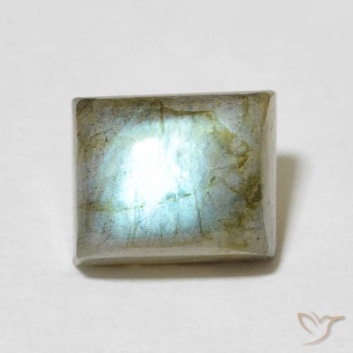 3.41ct Naturale Multicolore Labradorite, Taglio a baguette, Traslucido