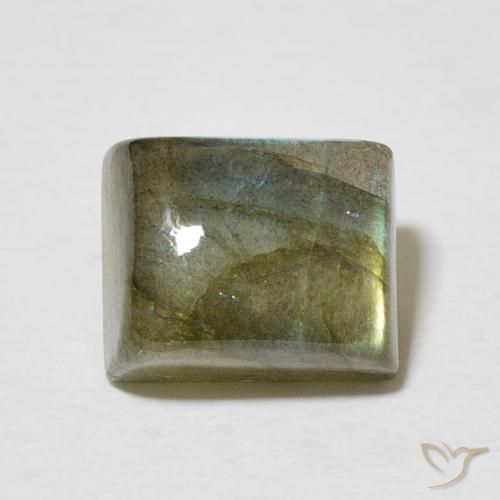 3.66ct Naturale Multicolore Labradorite, Taglio a baguette, Traslucido