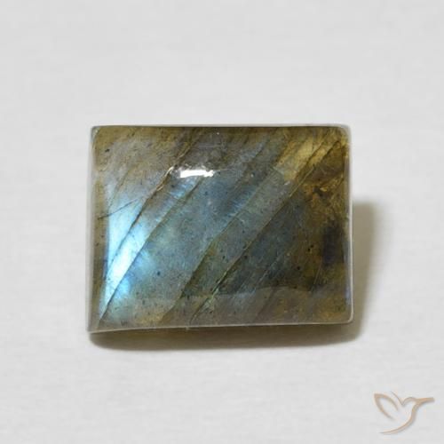 2.99ct Naturale Multicolore Labradorite, Taglio a baguette, Traslucido