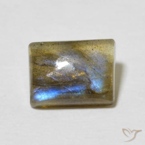 2.63ct Naturale Multicolore Labradorite, Taglio a baguette, Traslucido