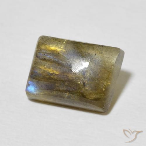 Labradorite Multicolore naturale da 2.63 ct, Taglio a baguette, Traslucido