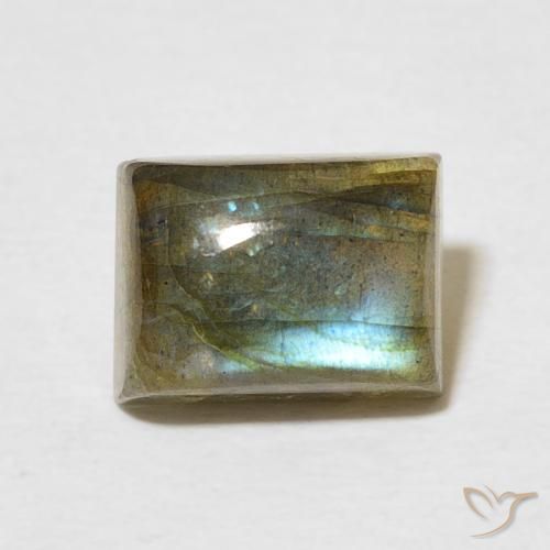 2.96ct Naturale Multicolore Labradorite, Taglio a baguette, Traslucido