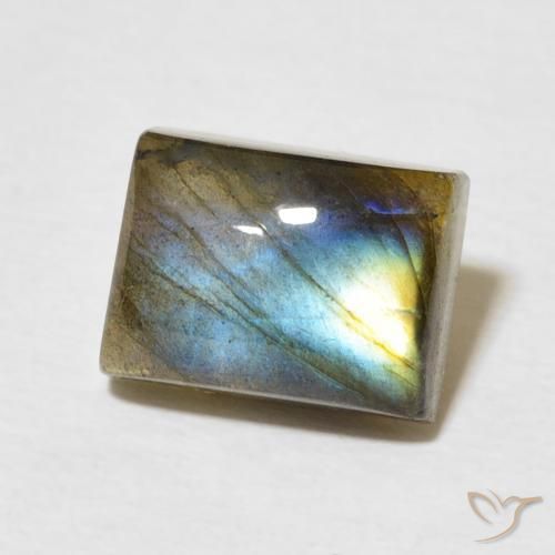 Labradorite Multicolore naturale da 3.22 ct, Taglio a baguette, Traslucido