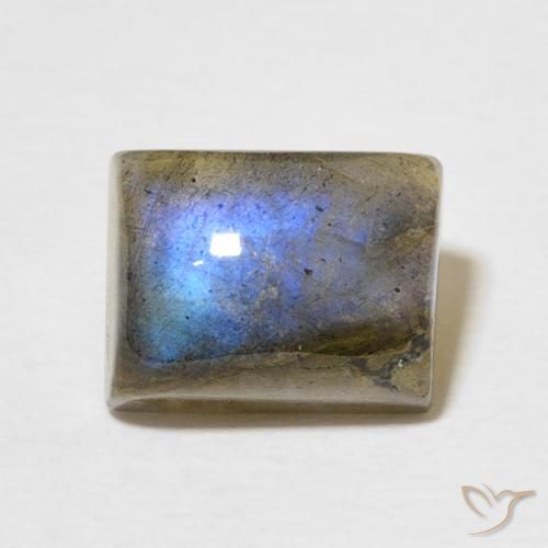 3.48ct Naturale Multicolore Labradorite, Taglio a baguette, Traslucido