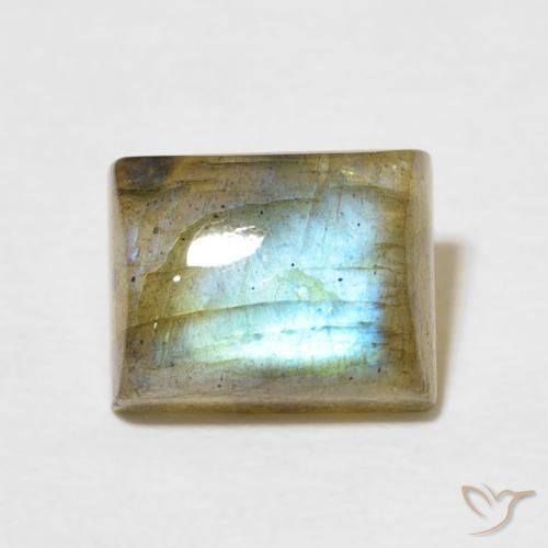 3.04ct Naturale Multicolore Labradorite, Taglio a baguette, Traslucido